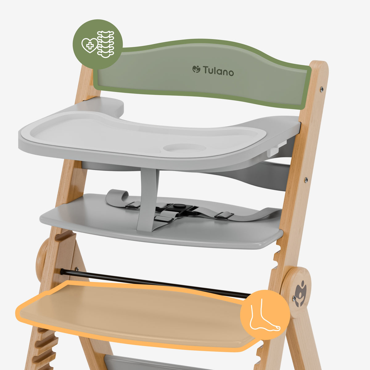 Tulano Morsel 45 Hochstuhl aus naturgrauem Holz 
