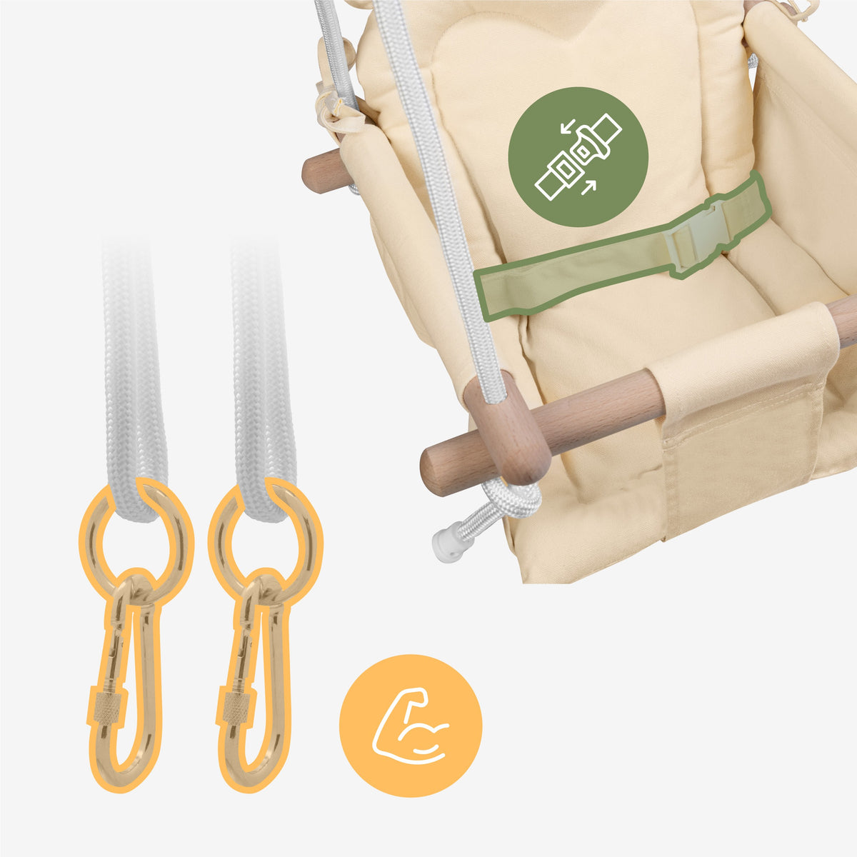 TULANO Hop 30 Beige Kinderschaukel 