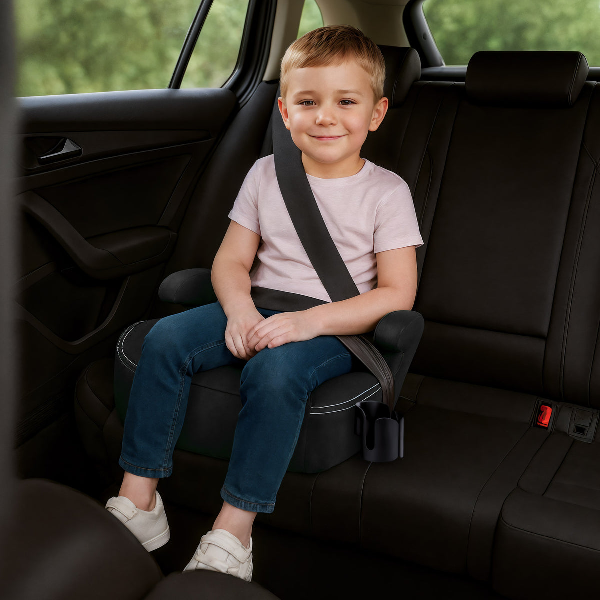 Tulano Cabby 25 Schwarzer Kindersitz für Autos, 125-150 cm, Größe I 