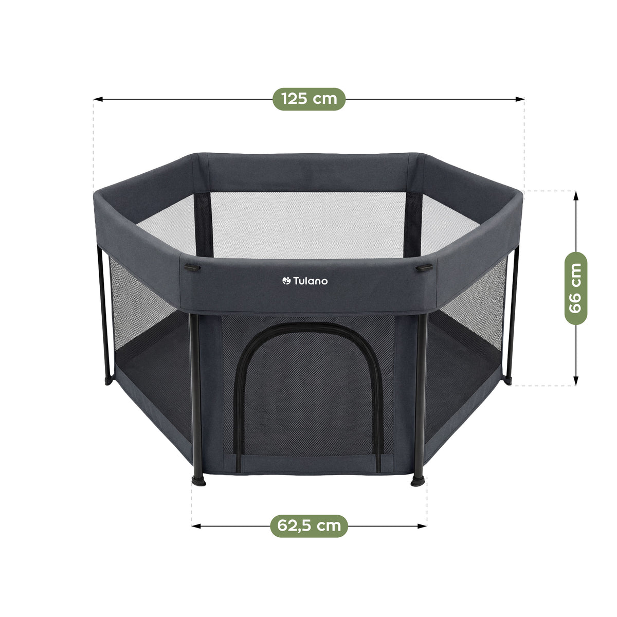 Tulano Cozy 30 Graphit Faltbarer Babylaufstall