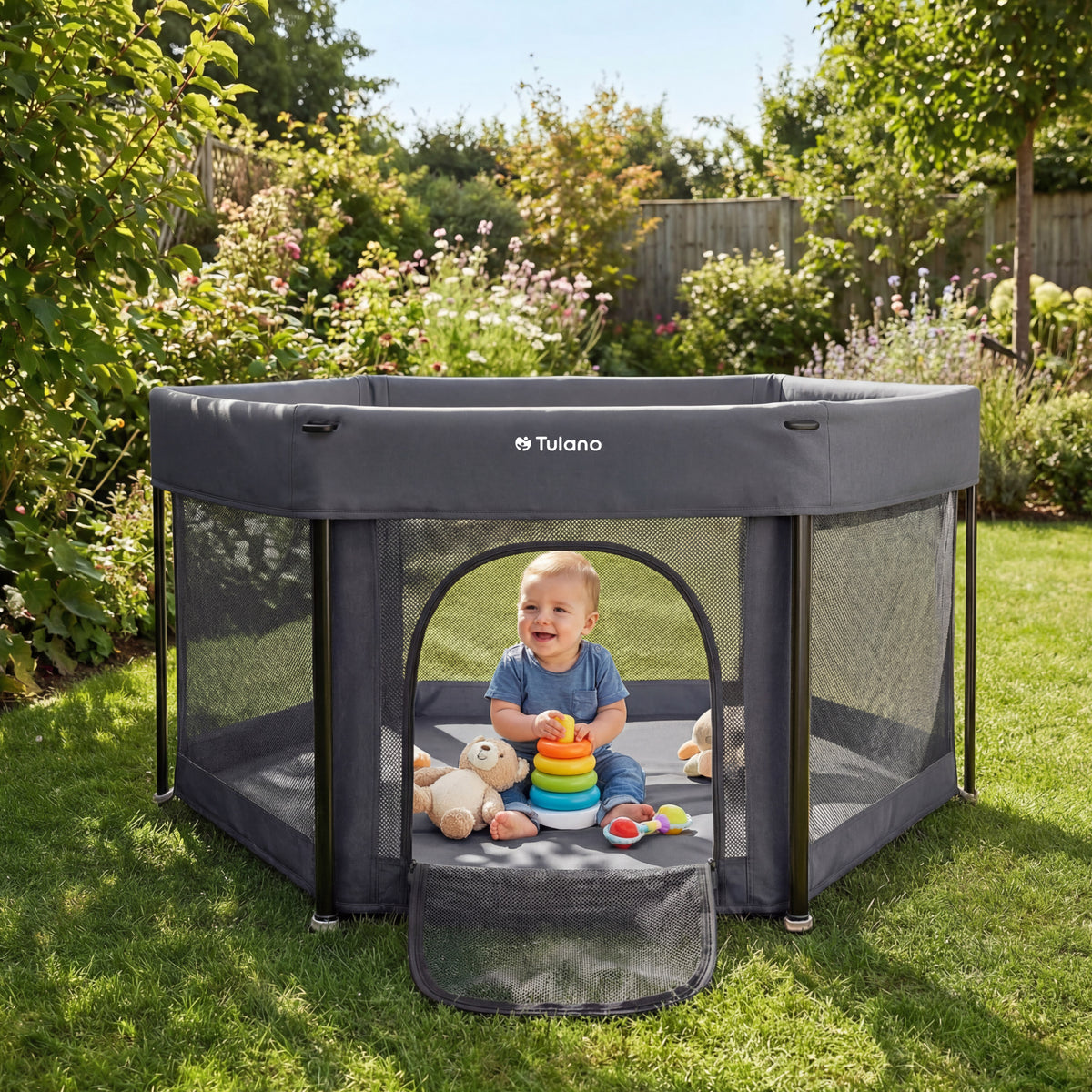 Tulano Cozy 30 Graphit Faltbarer Babylaufstall