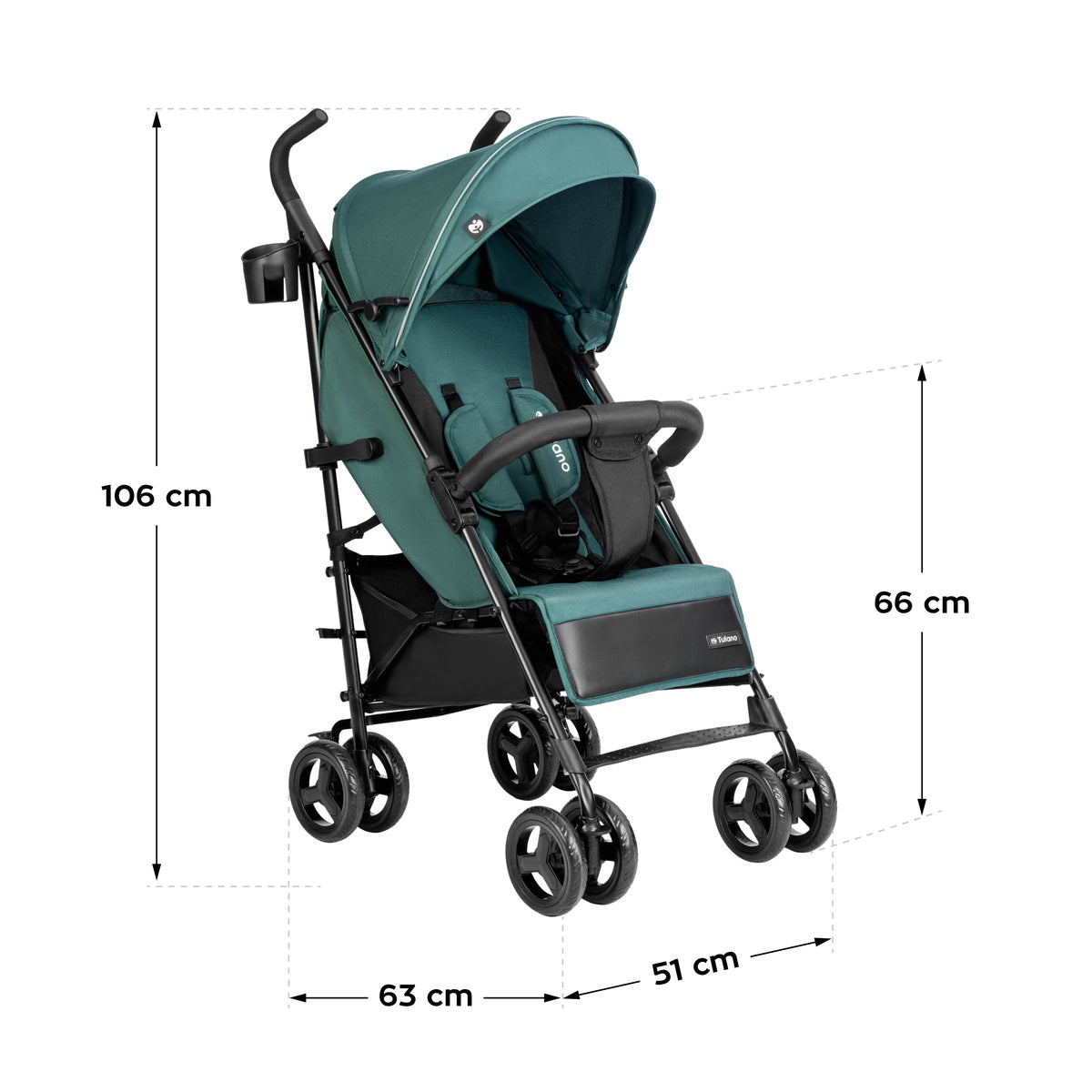 Tulano Davos 35 Grün-Schwarzer Kinderwagen 