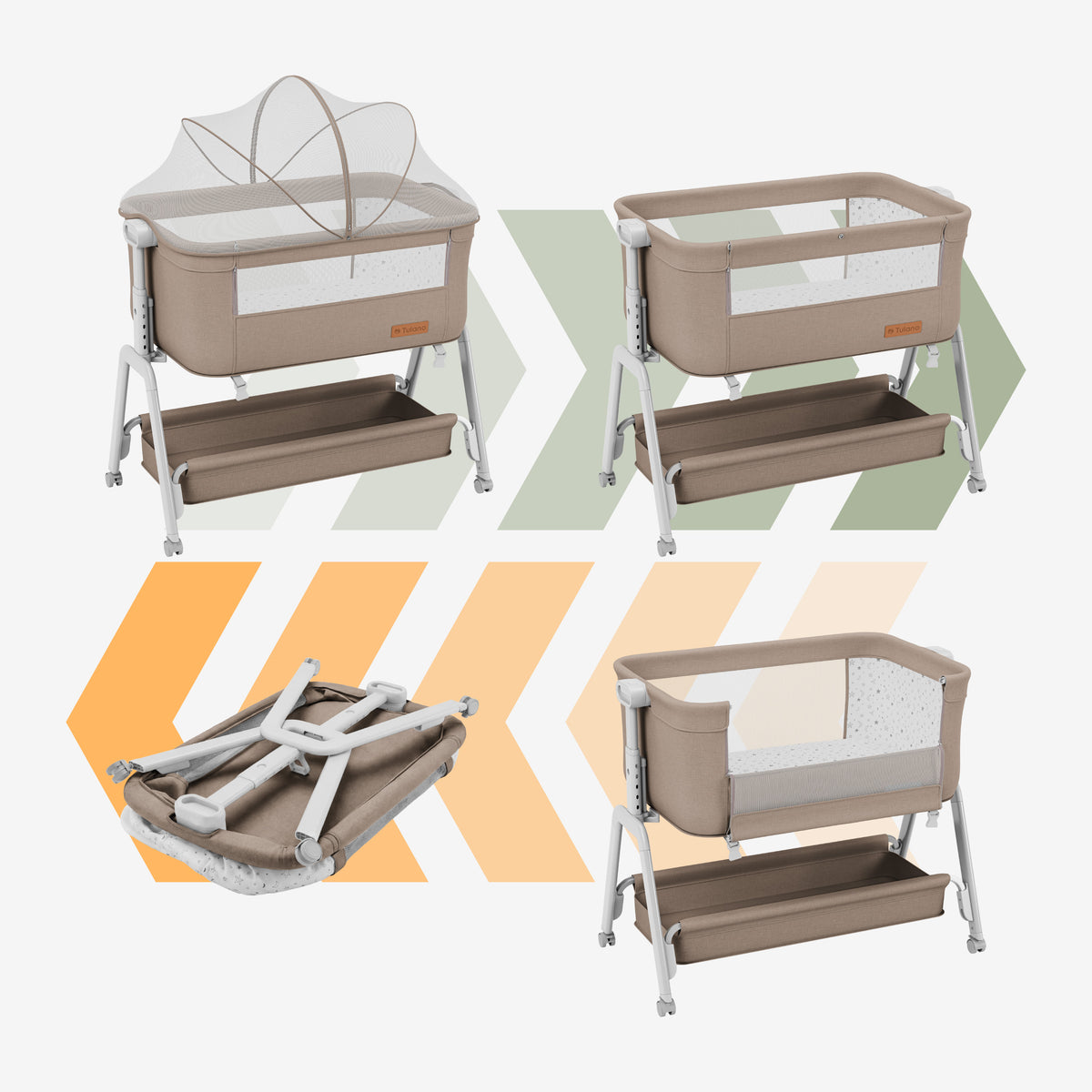 Beistellbett 3in1 Tulano Dream 50 Taupe