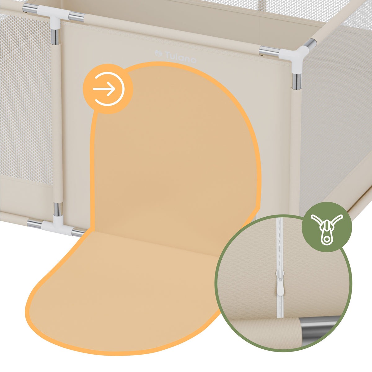 Tulano Cozy 20 Beige Laufstall - 130 cm 