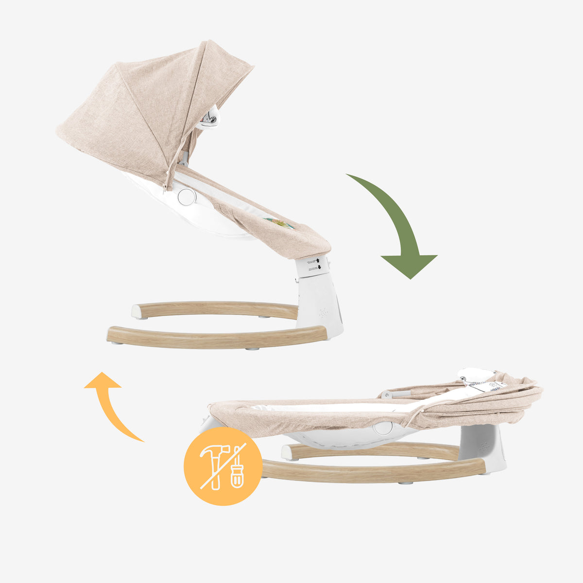 Tulano elektronischer Schaukelstuhl Astrid 35 Beige