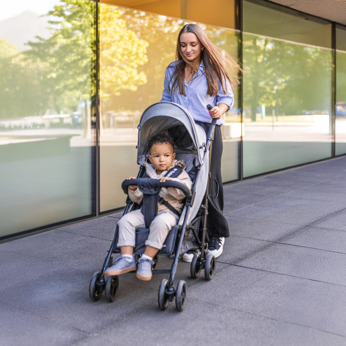 Tulano Davos 35 Kinderwagen, grau-schwarz 