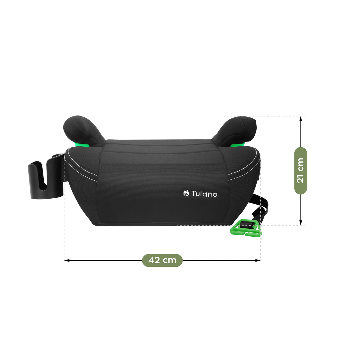 Tulano Cabby 25 Schwarzer Kindersitz für Autos, 125-150 cm, Größe I 