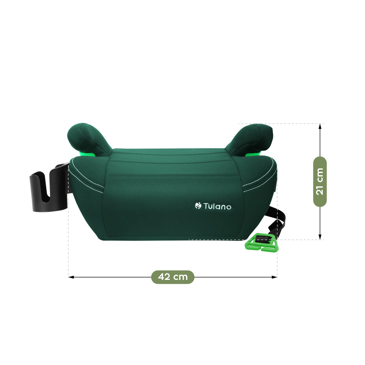 Tulano Cabby 25 Grüner Kindersitz für Autos, 125-150 cm, Größe I 