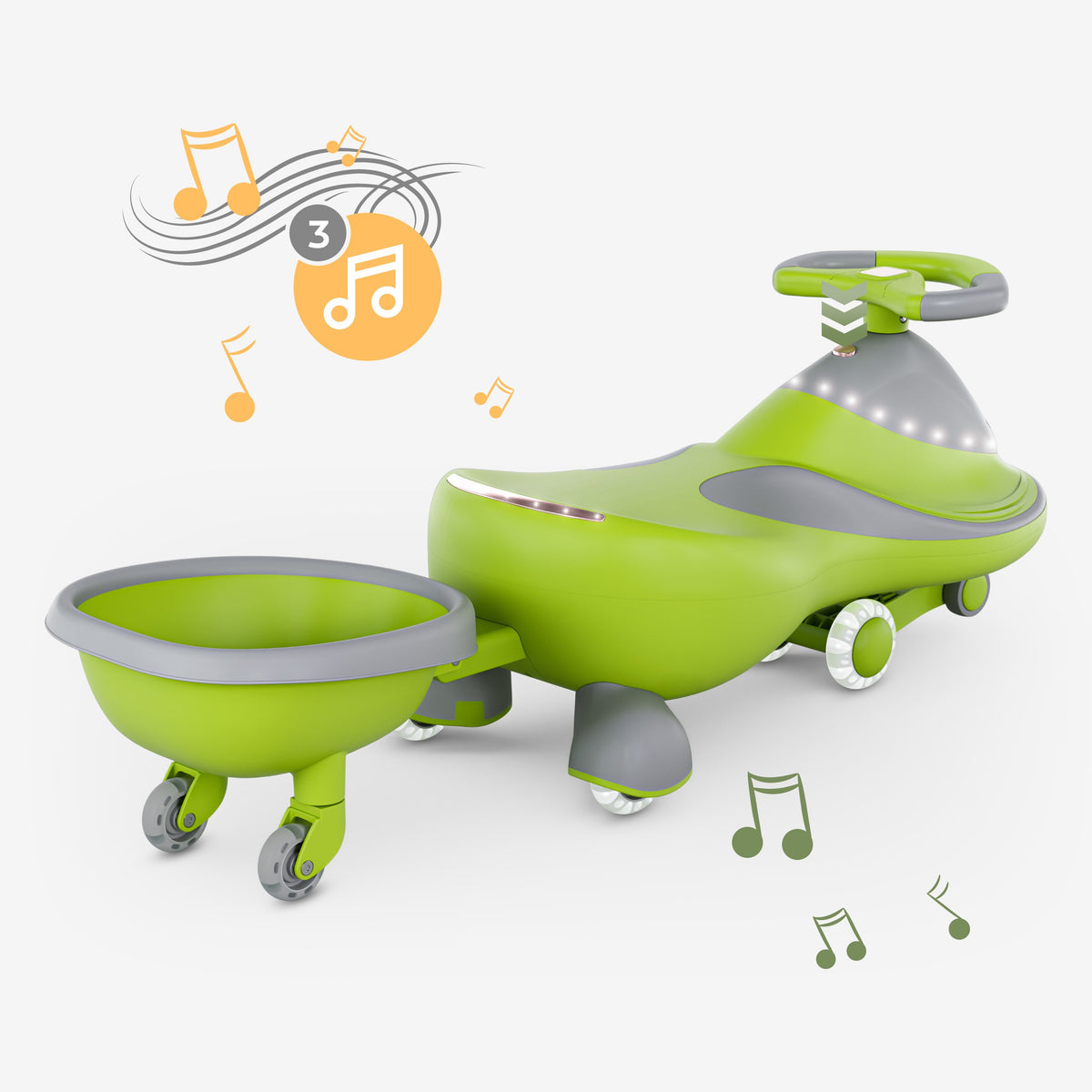 Tulano Focus 55 Grünes LED-Schwerkraft-Fahrzeug für Kinder 