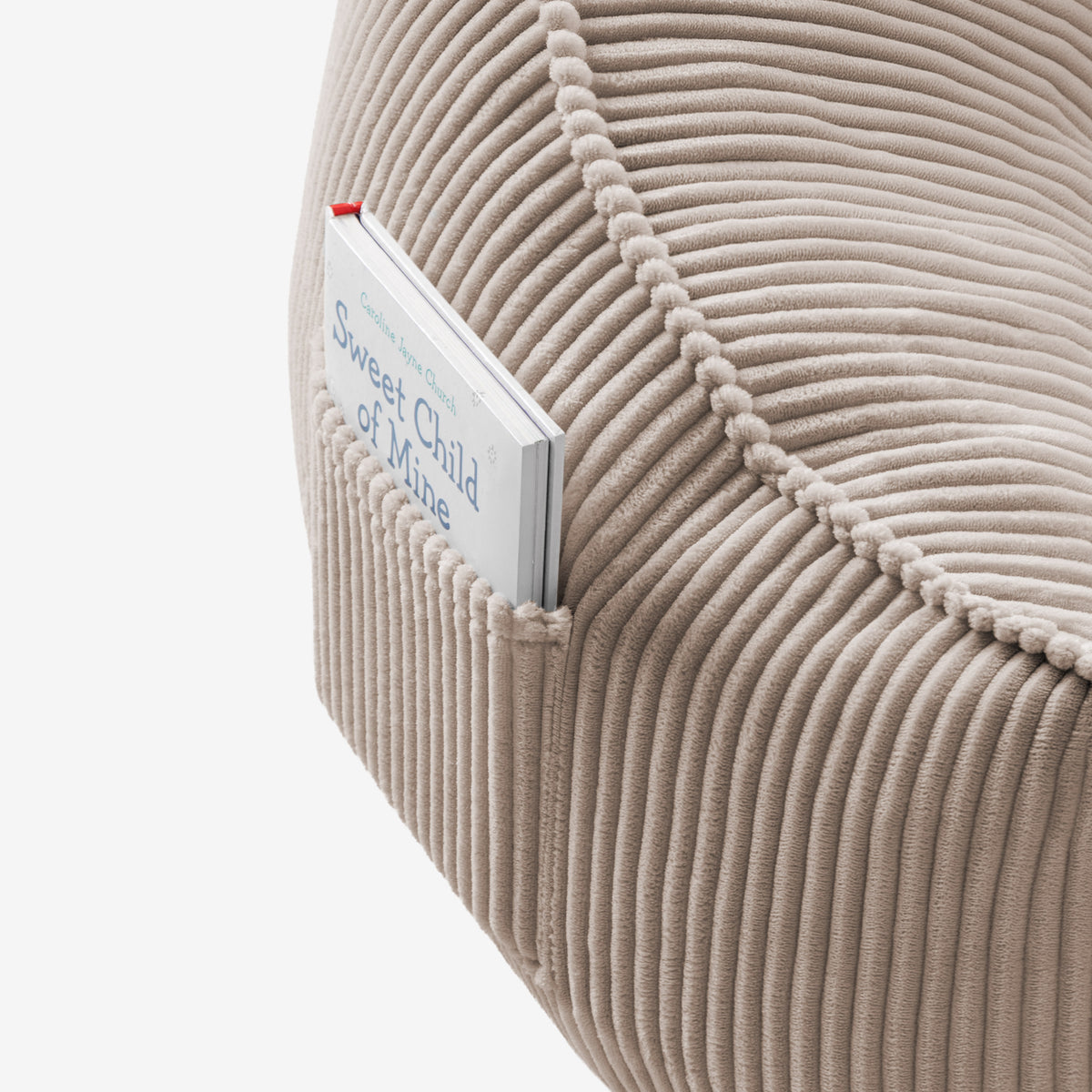 Cord-Puff-Sessel mit Rückenlehne Mark Adler Comfy 4.0 Taupe