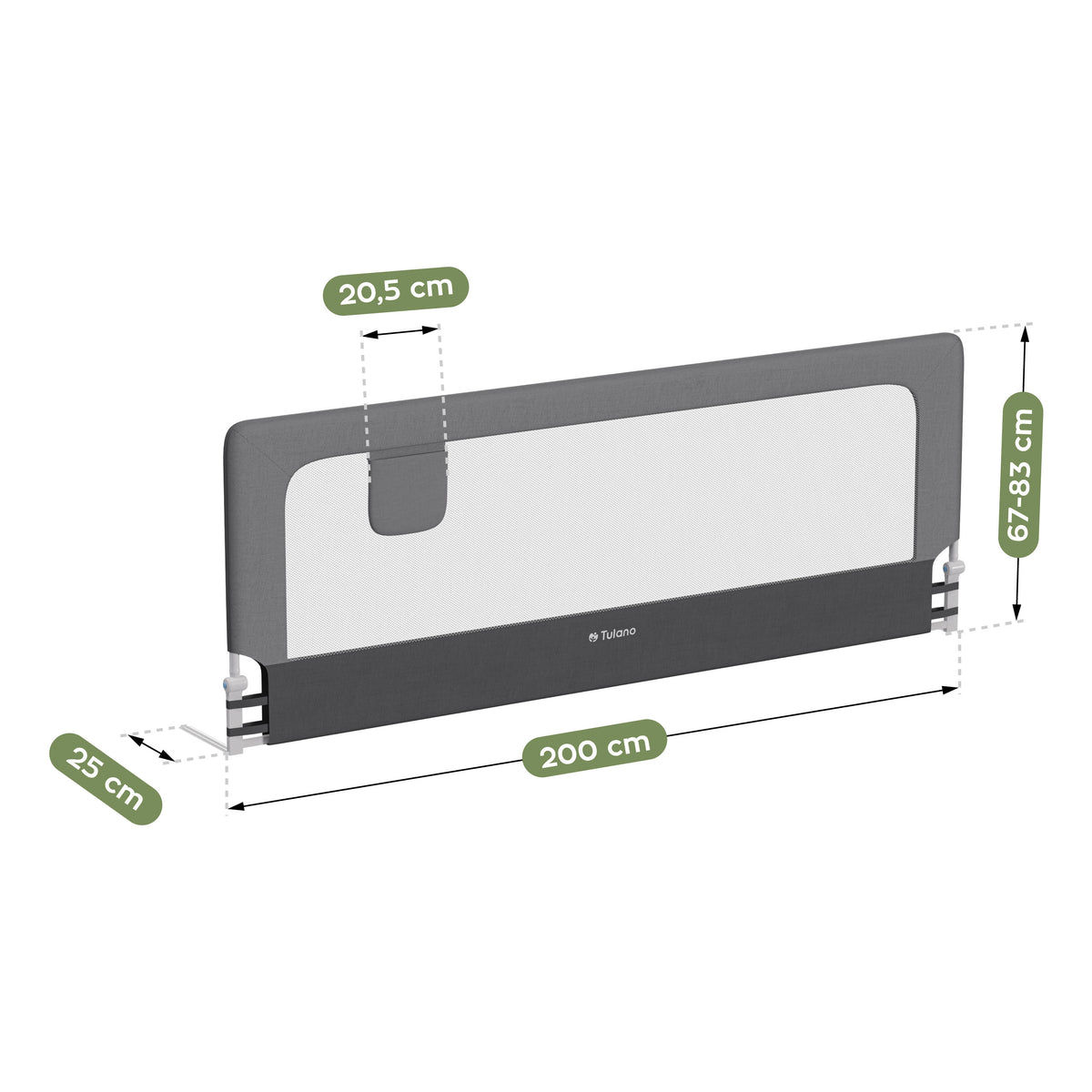 Bettschutzgitter Tulano Cover 30 Grau 200cm 