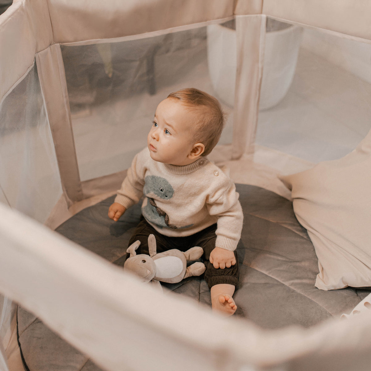 Tulano Cozy 30 Beige Faltbarer Babylaufstall 