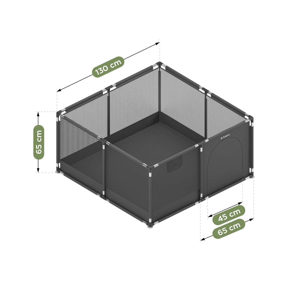 Tulano Cozy 20 Graphit Laufstall - 130 cm 