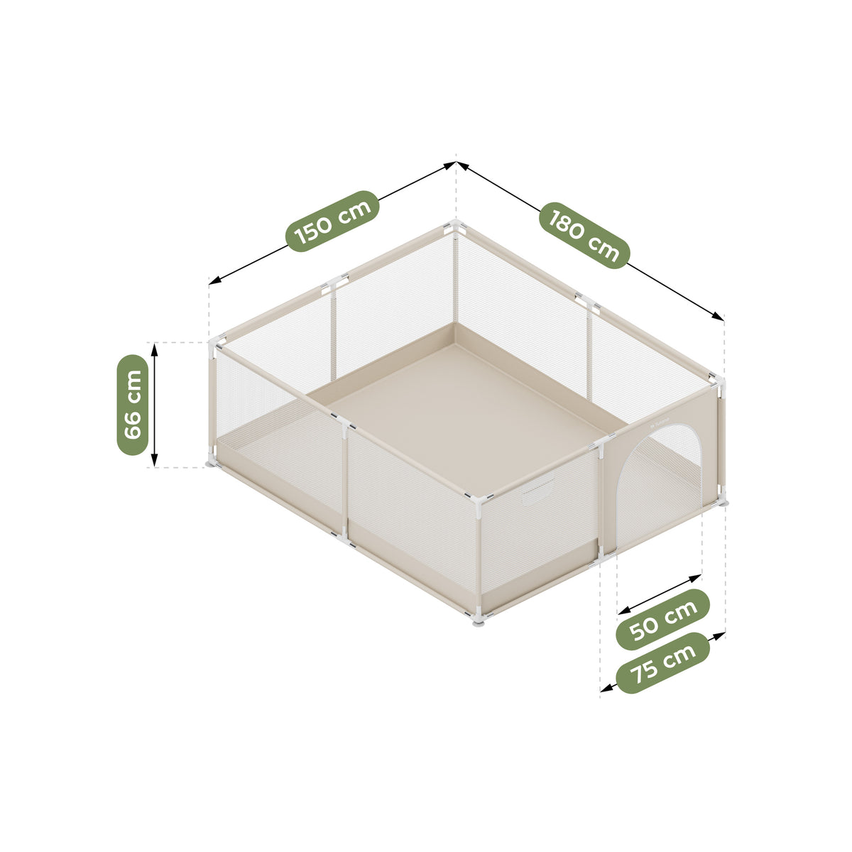 Tulano Cozy 25 Beige Kinderlaufstall - 150 cm 