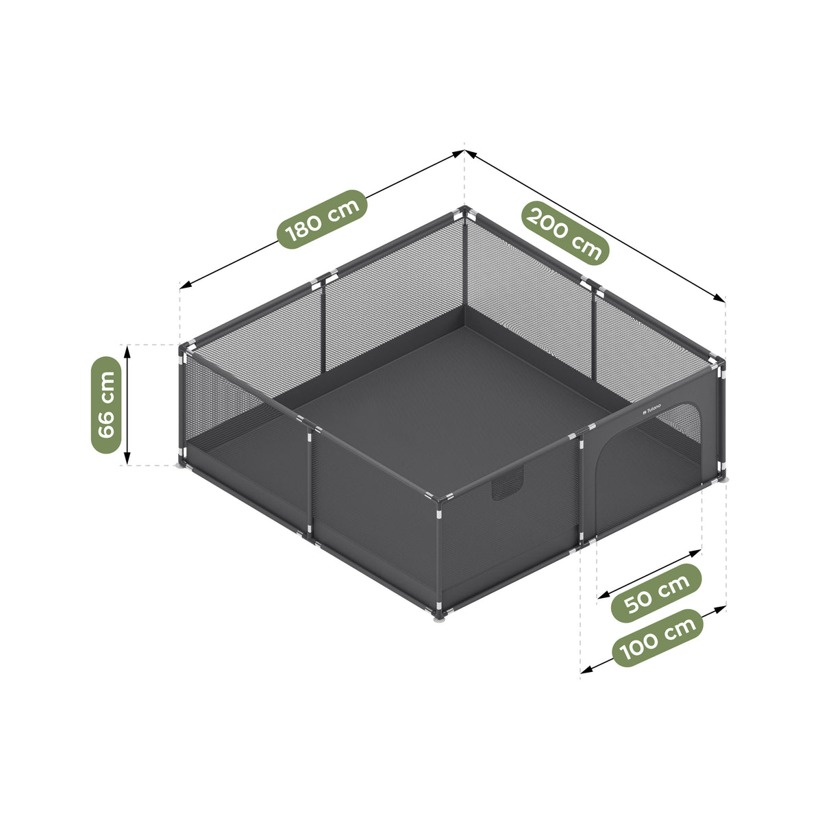 Tulano Cozy 28 Graphit Kinderlaufstall - 200 cm 