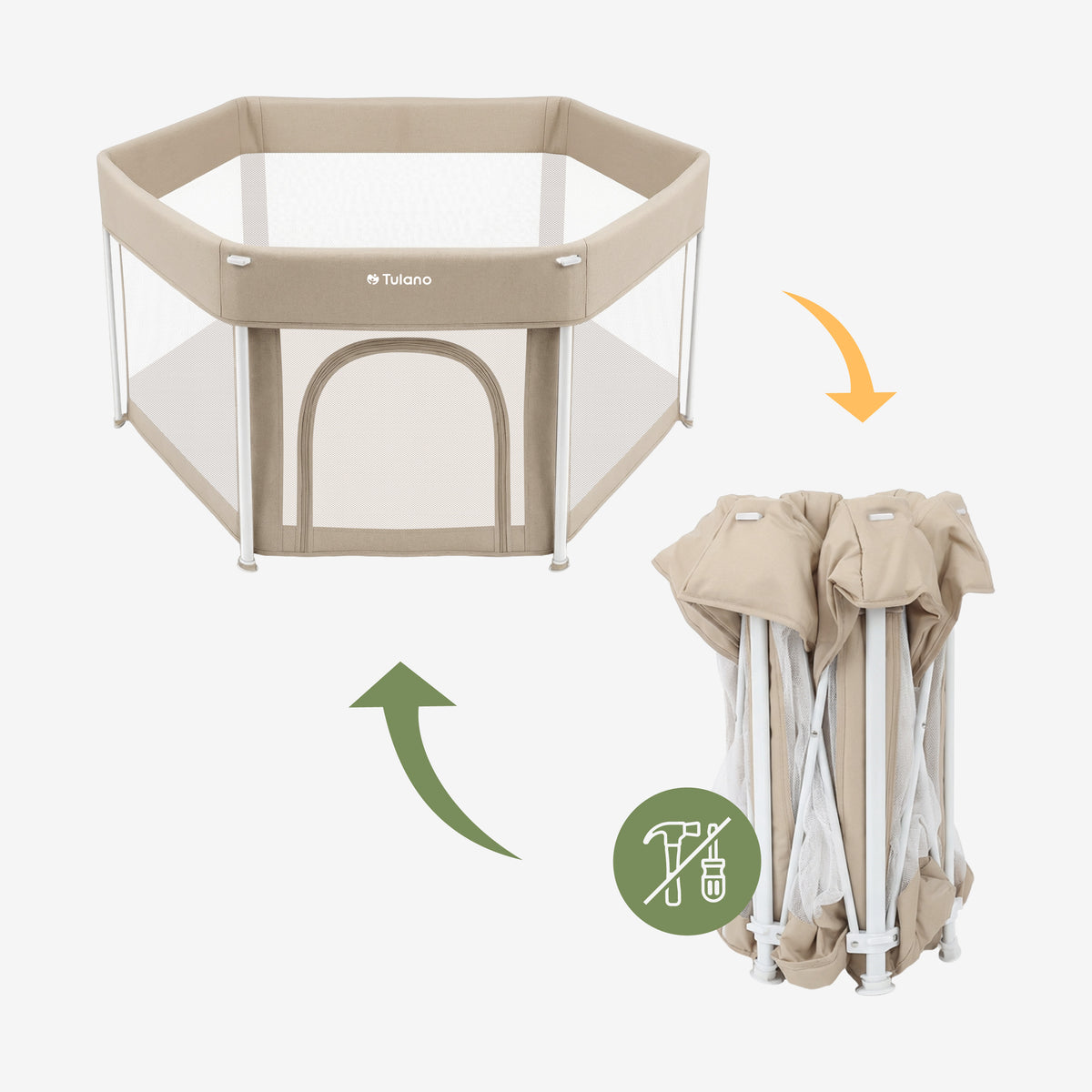 Tulano Cozy 30 Beige Faltbarer Babylaufstall 