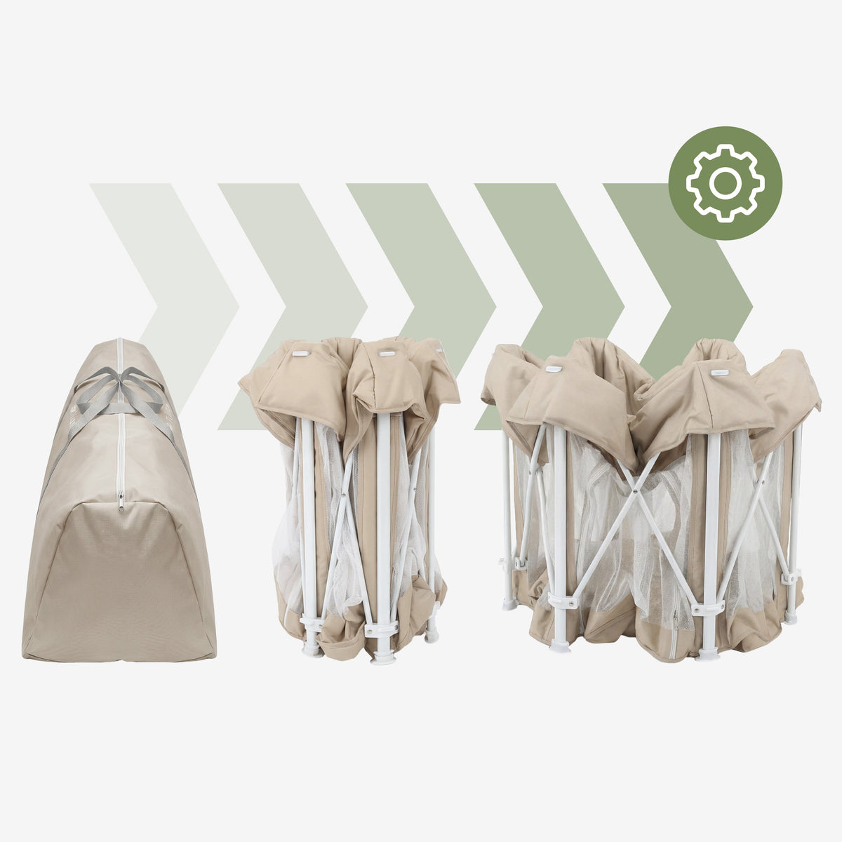 Tulano Cozy 30 Beige Faltbarer Babylaufstall 