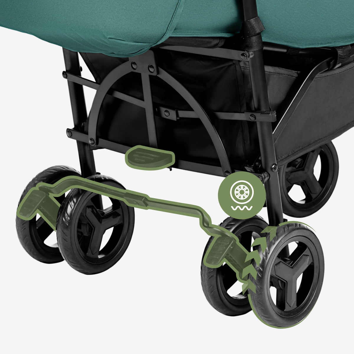 Tulano Davos 35 Grün-Schwarzer Kinderwagen 
