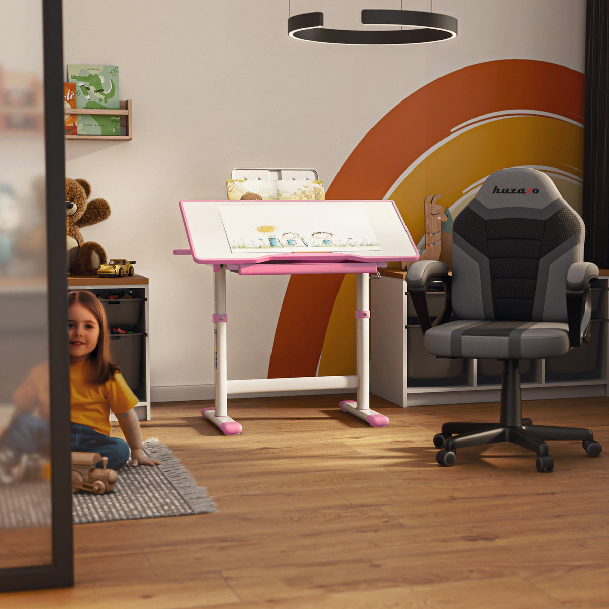 Ergonomischer Kinderschreibtisch Mark Adler Study 3.0 Rosa 66 cm 