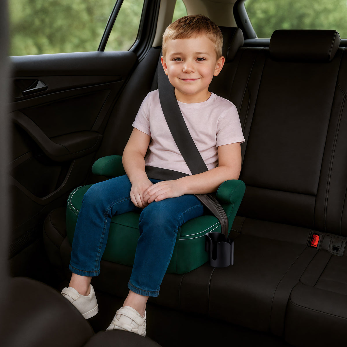 Tulano Cabby 25 Grüner Kindersitz für Autos, 125-150 cm, Größe I 