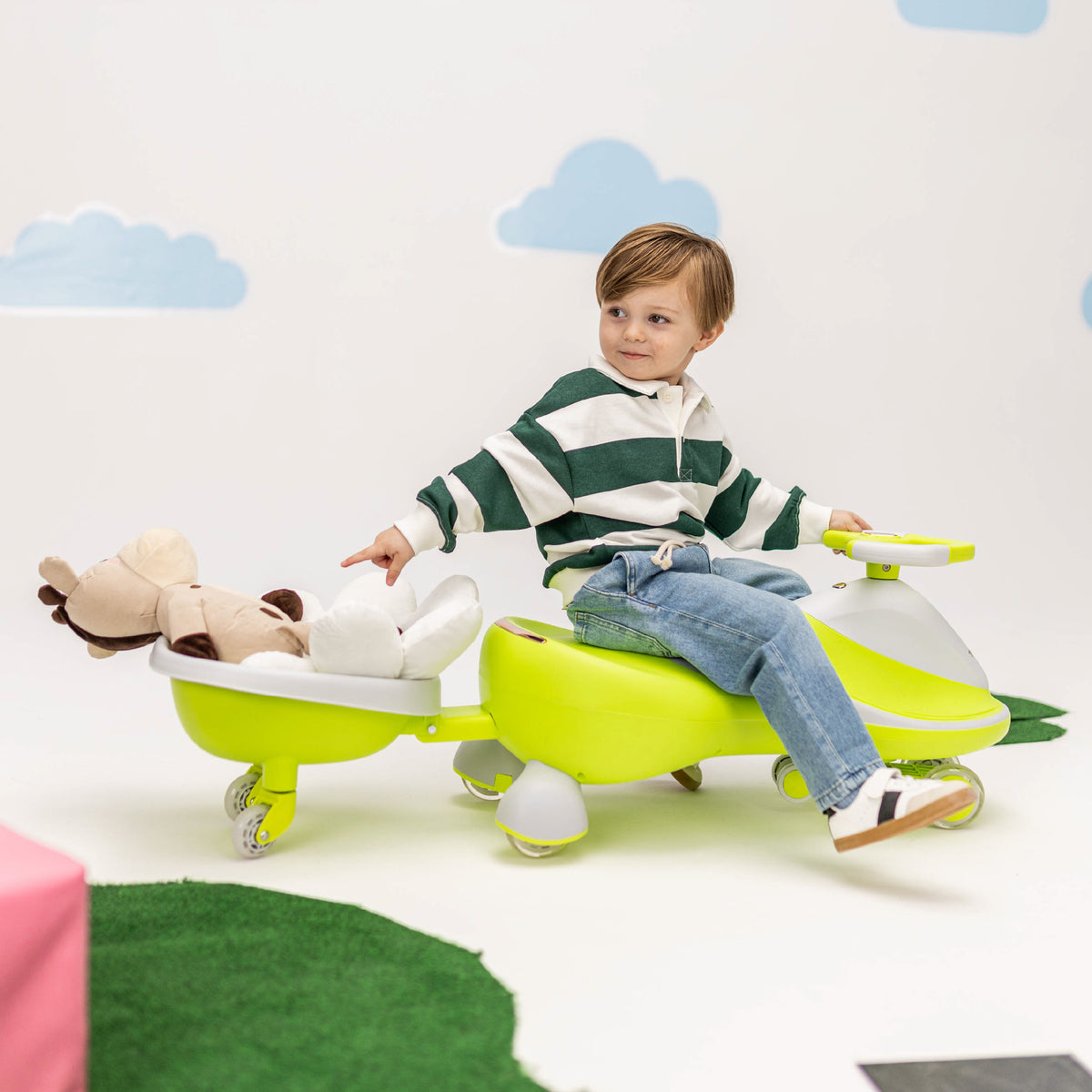 Tulano Focus 55 Grünes LED-Schwerkraft-Fahrzeug für Kinder 