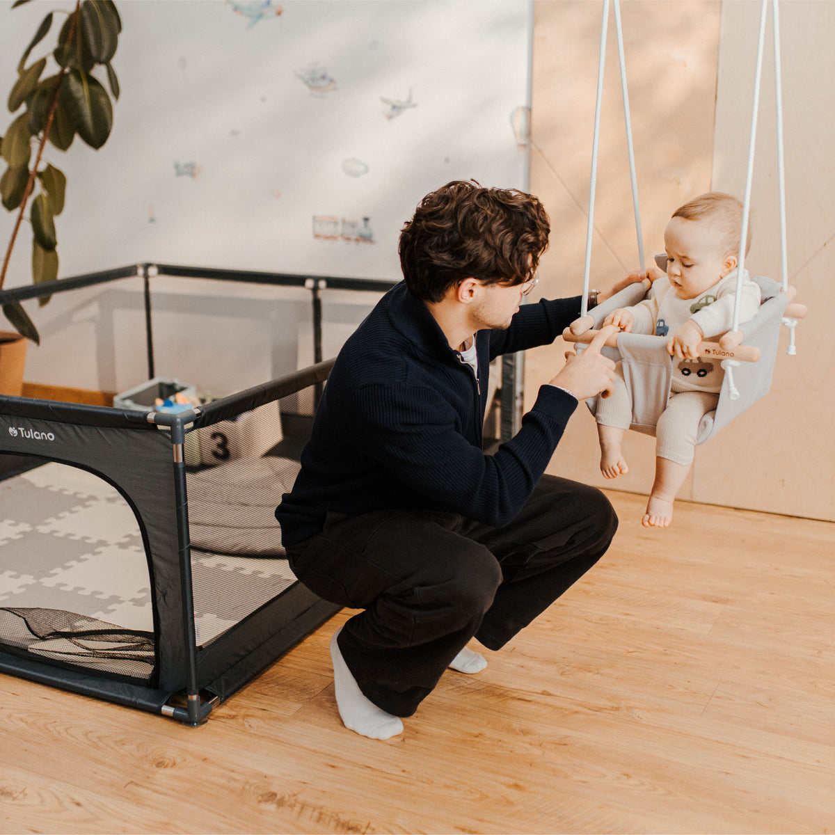 TULANO Hop 30 Graue Kinderschaukel 
