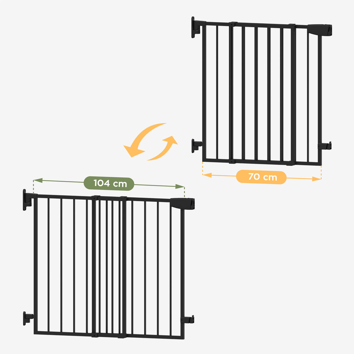 Einstellbare Breite von 70 bis 104 cm