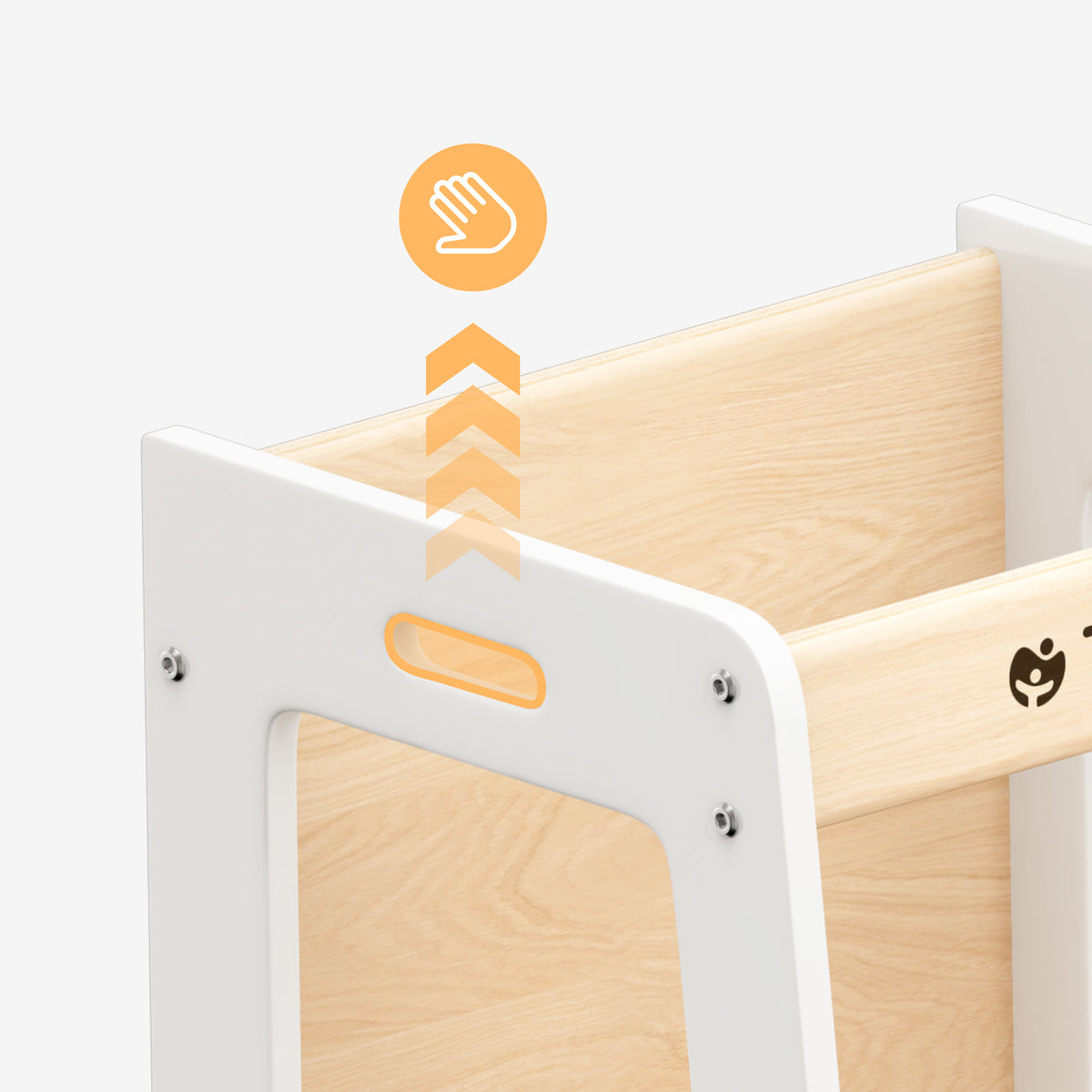 Tulano Mooby 35 Weiß-Natur 3-in-1 Küchenhelfer für Kinder