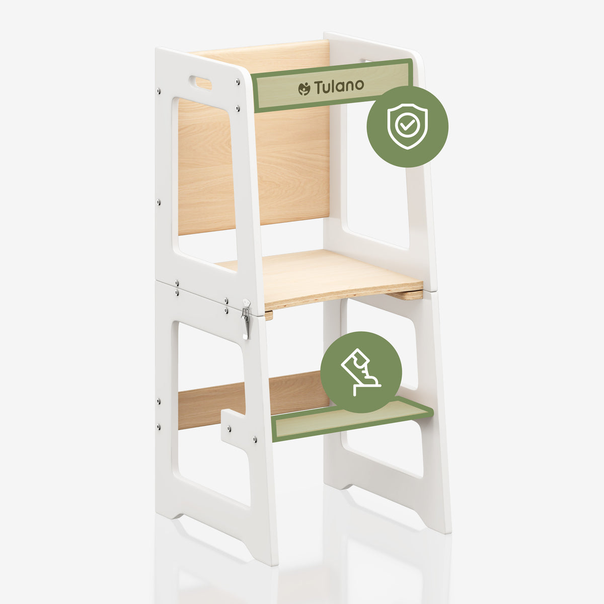 Tulano Mooby 35 Weiß-Natur 3-in-1 Küchenhelfer für Kinder