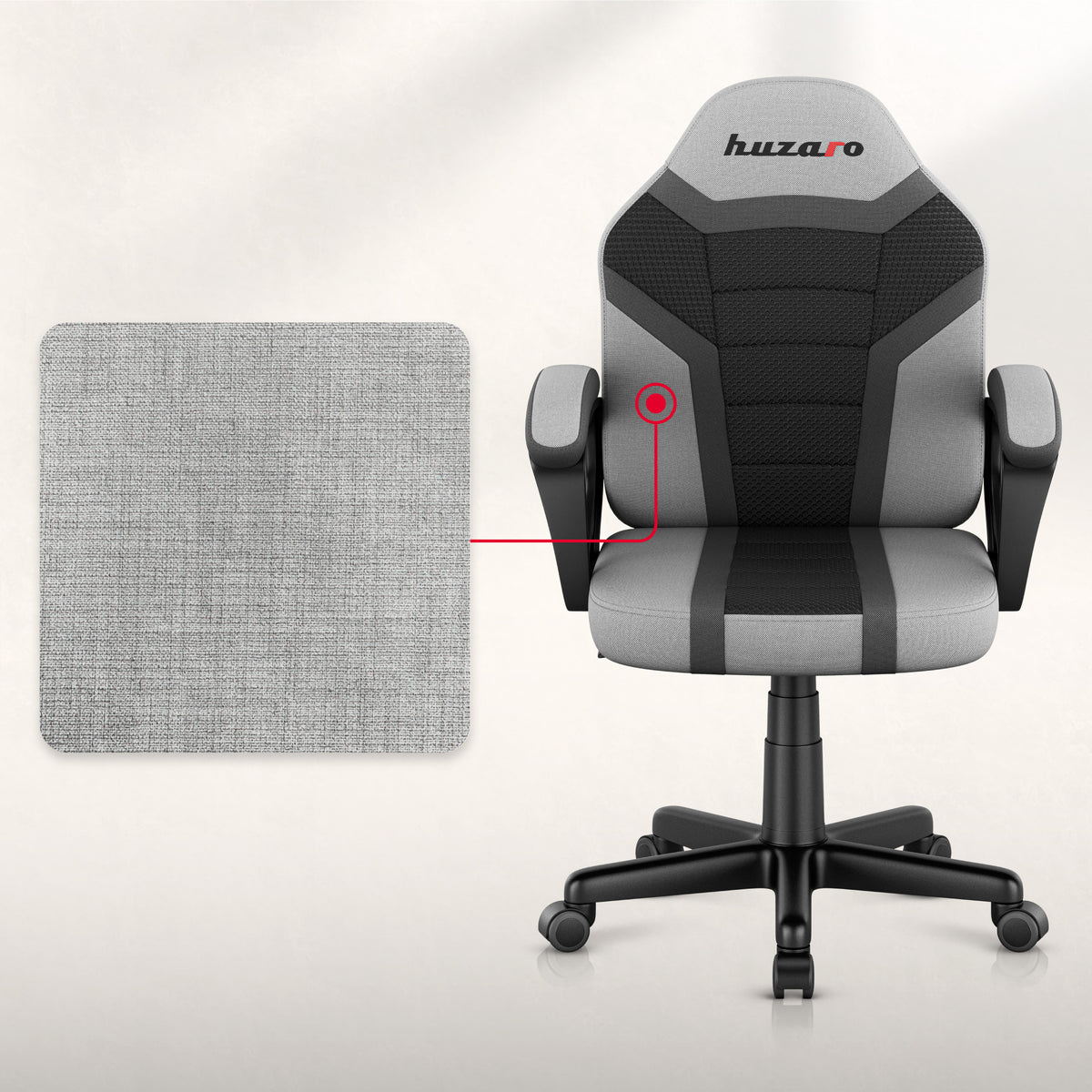 HUZARO RANGER 1.0 Grauer Mesh-Gaming-Stuhl für Kinder 