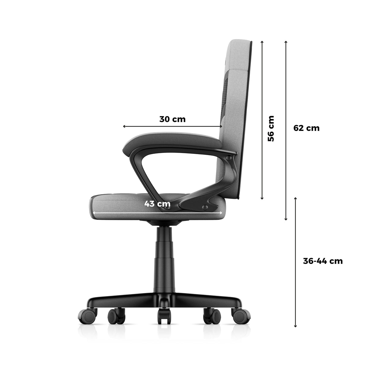 HUZARO RANGER 1.0 Grauer Mesh-Gaming-Stuhl für Kinder 
