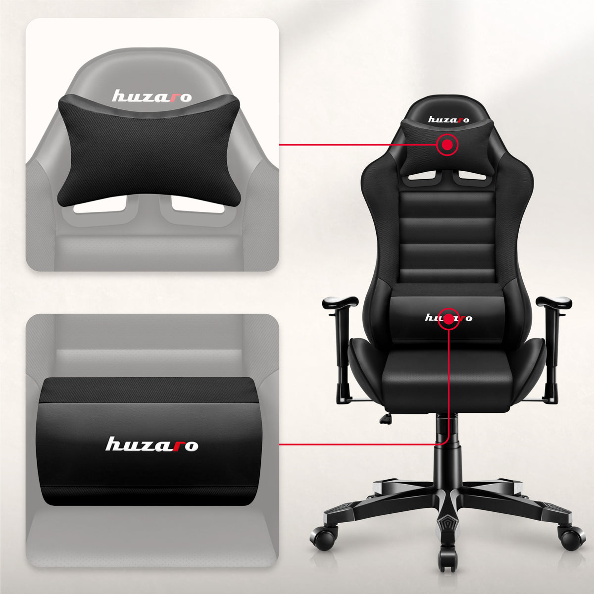 HUZARO RANGER 6.0 Schwarzer Gaming-Stuhl für Kinder 