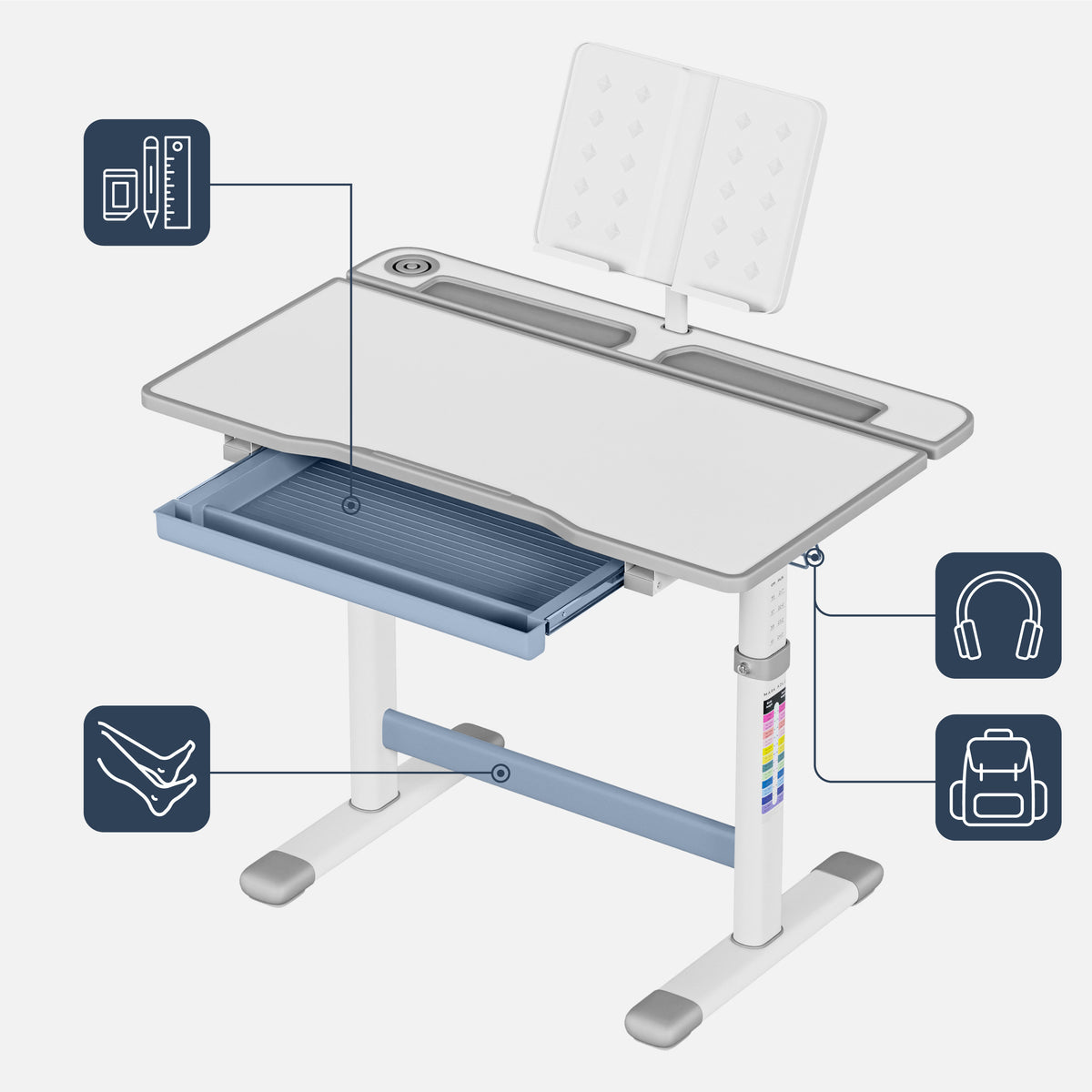 Ergonomischer Kinderschreibtisch Mark Adler Study 3.0 66 cm 
