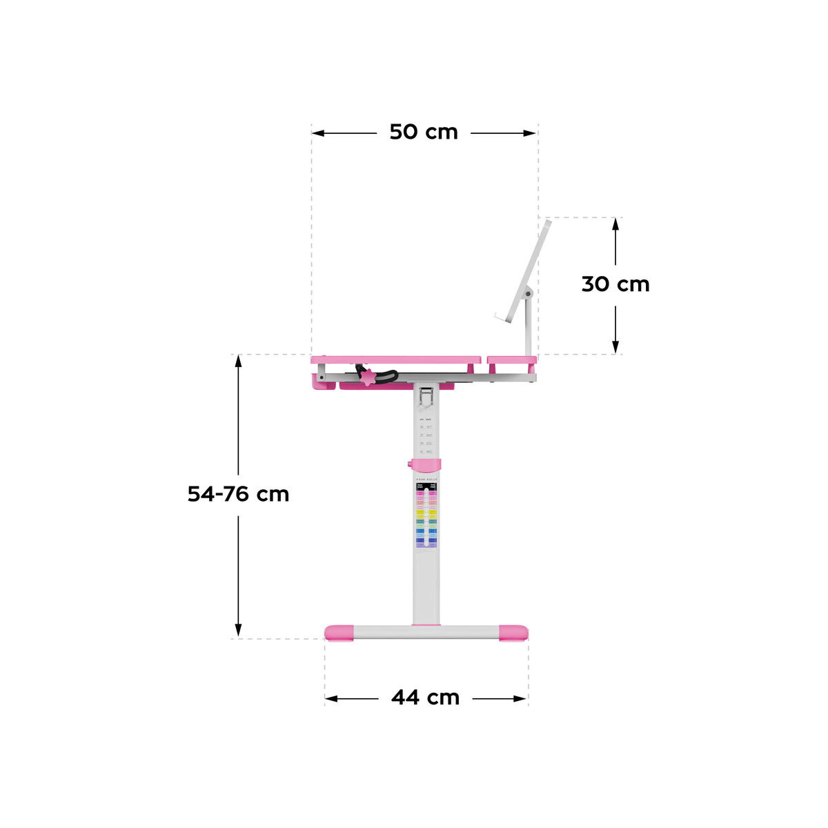 Ergonomischer Kinderschreibtisch Mark Adler Study 3.0 Rosa 66 cm 