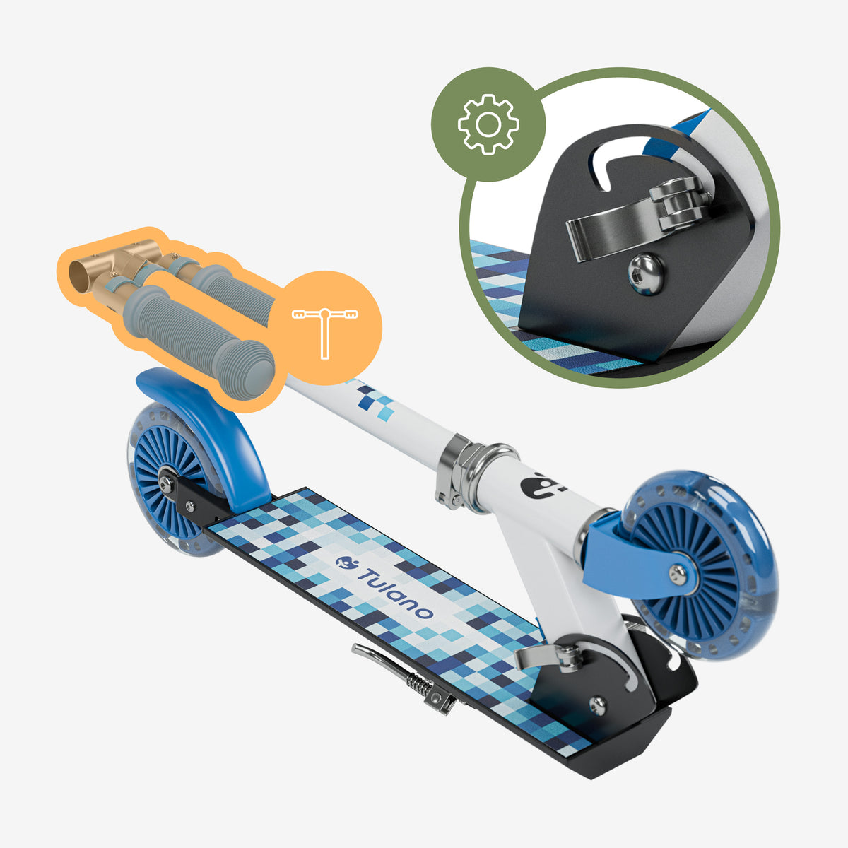 Tulano Zigzag 35 Blauer Kinderroller 