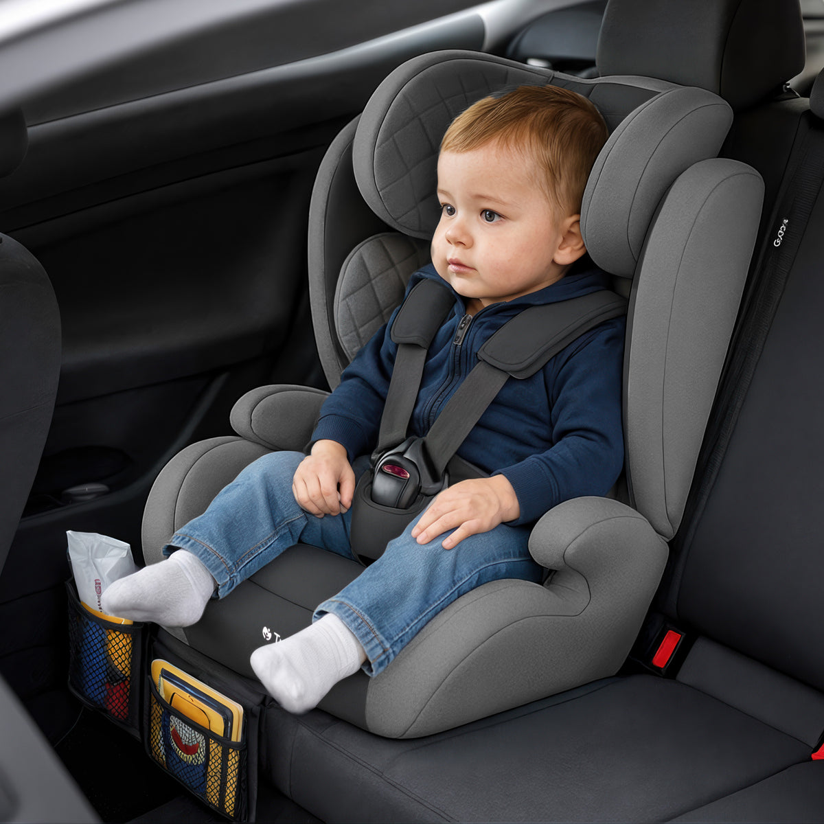 Tulano Zooma 25 Grau - Schwarz Kindersitz 76 -150 cm I-Size 