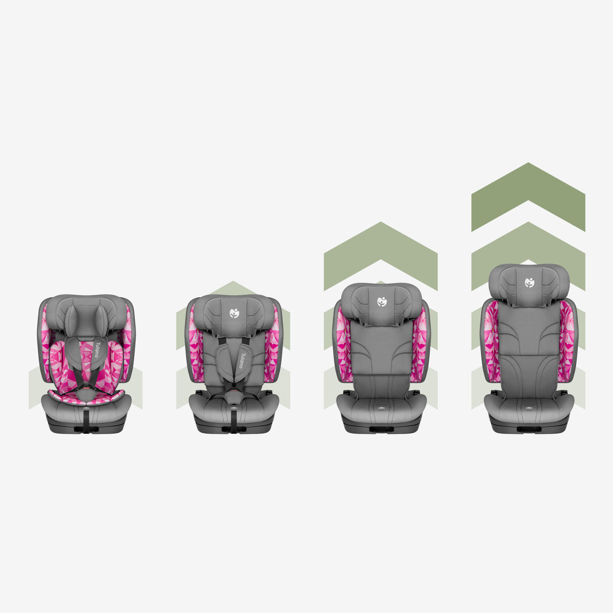 Kindersitz Tulano 76-105 cm Zooma 55 Grey-Pink